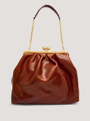Weekend MaxMara Skórzana shopperka Pasticcino MIRTE