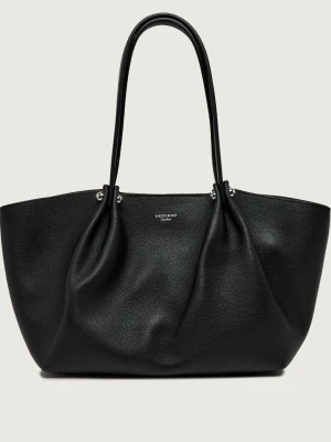 Weekend MaxMara Skórzana shopperka + saszetka Wkasatira czarny