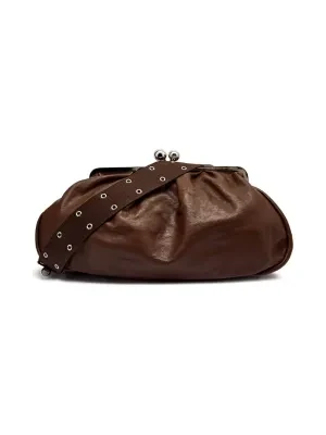 Weekend MaxMara Skórzana torebka na ramię CRISTIN Pasticcino