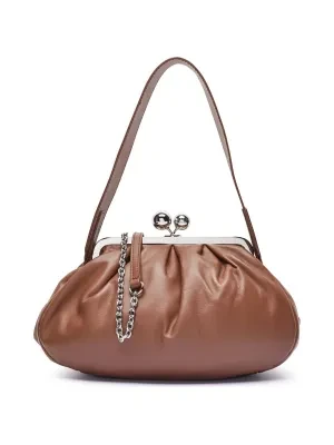 Weekend MaxMara Skórzana torebka na ramię CUBICO Pasticcino