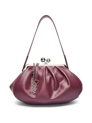 Weekend MaxMara Skórzana torebka na ramię CUBICO Pasticcino