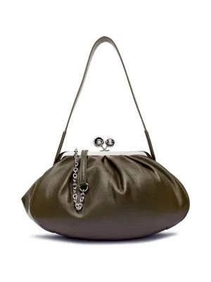 Weekend MaxMara Skórzana torebka na ramię CUBICO Pasticcino