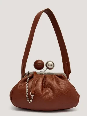 Weekend MaxMara Skórzana Torebka na ramię Pasticcino Lecito