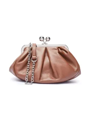 Weekend MaxMara Skórzana torebka na ramię PRATI Pasticcino