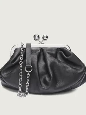 Weekend MaxMara Skórzana torebka na ramię PRATI Pasticcino