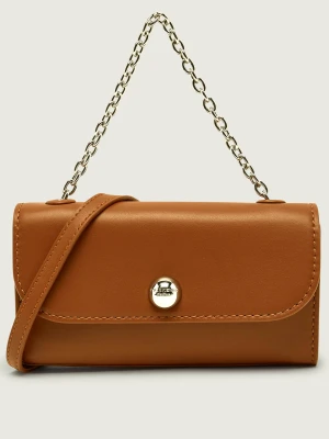 Weekend MaxMara Skórzana torebka na ramię Wkacalao brązowy