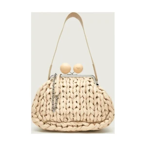 Weekend MaxMara Skórzana torebka na ramię WKALIBERO Pasticcino