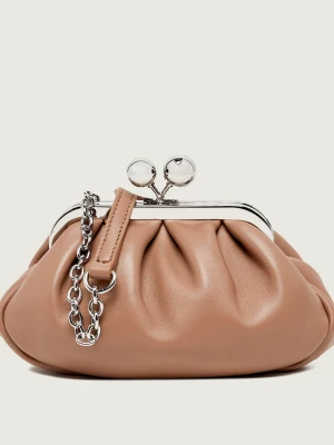 Weekend MaxMara Skórzana torebka na ramię Wkanembi Pasticcino beżowy