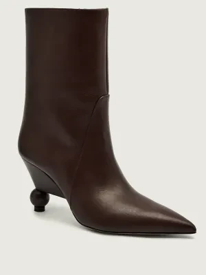 Weekend MaxMara Skórzane botki na szpilce ROLLIO | Pasticcino