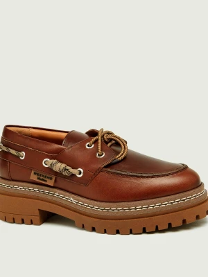 Weekend MaxMara Skórzane loafersy Wkacarezza brązowy