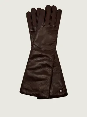 Weekend MaxMara Skórzane rękawiczki SENAPE | z dodatkiem wełny