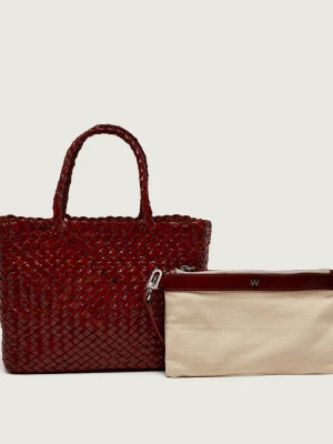 Weekend MaxMara Skórzany kuferek + saszetka WKAORLI brązowy