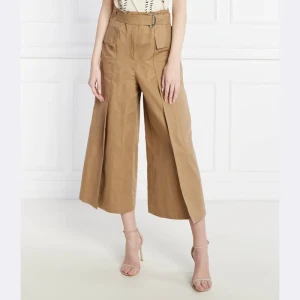Weekend MaxMara Spodnie PINIDE | flare fit | z dodatkiem lnu