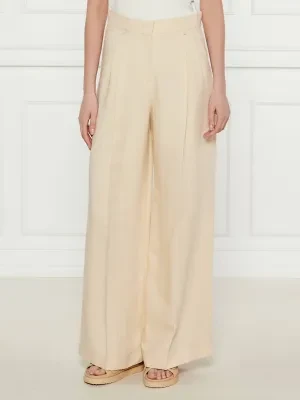 Weekend MaxMara Spodnie VELIERO | Relaxed fit | z dodatkiem lnu
