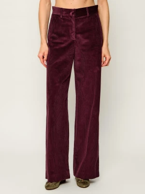 Weekend MaxMara Spodnie Wkdtania | Regular Fit | sztruks bordowy