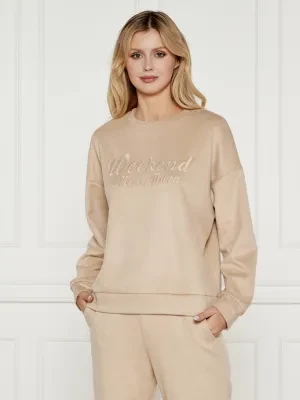 Weekend MaxMara Sweter SAND | Regular Fit | z dodatkiem wełny