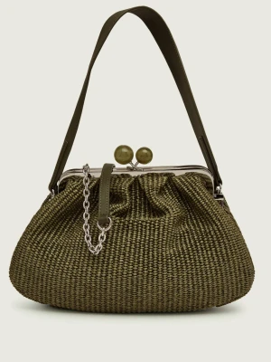 Weekend MaxMara Torebka na ramię WKAFORTUNA Pasticcino | z dodatkiem skóry oliwkowy