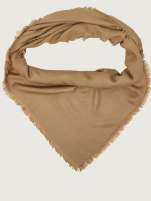 Weekend MaxMara Wełniana chusta Wkacedro | z dodatkiem jedwabiu beżowy