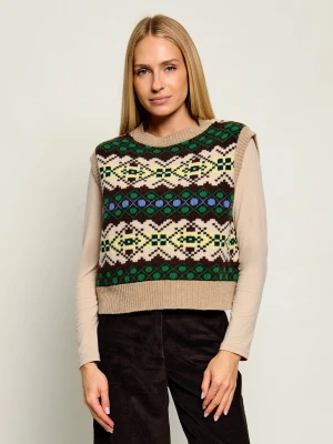 Weekend MaxMara Wełniana kamizelka Wkdsavana | Oversize fit zielony