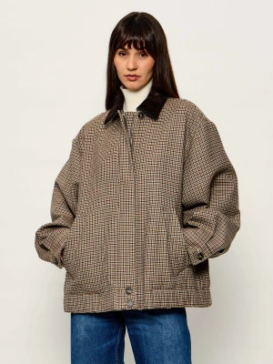 Weekend MaxMara Wełniana kurtka Wkdfesta | Loose fit | sztruks brązowy