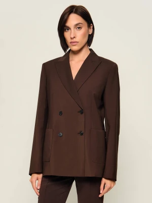 Weekend MaxMara Wełniana marynarka Wkdornati | Regular Fit brązowy