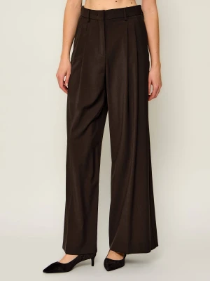 Weekend MaxMara Wełniane spodnie Wkdadalfi | Relaxed fit brązowy