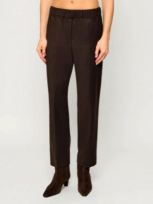 Weekend MaxMara Wełniane spodnie Wkdhateley | Regular Fit brązowy