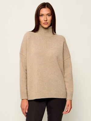 Weekend MaxMara Wełniany golf Borgia | Oversize fit beżowy