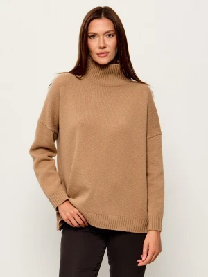 Weekend MaxMara Wełniany golf Borgia | Oversize fit camel