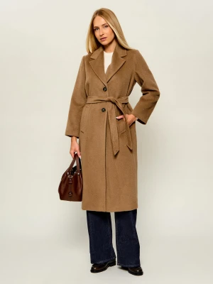 Weekend MaxMara Wełniany płaszcz Wkdbronte brązowy