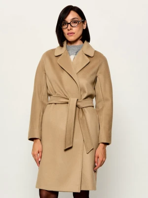 Weekend MaxMara Wełniany płaszcz Wkdpedale beżowy