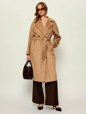 Weekend MaxMara Wełniany płaszcz Wkdresina beżowy