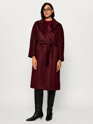 Weekend MaxMara Wełniany płaszcz Wkdresina bordowy