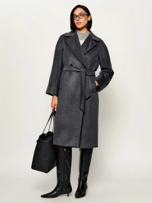 Weekend MaxMara Wełniany płaszcz Wkdresina grafitowy