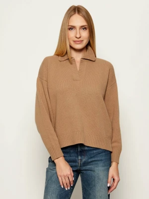 Weekend MaxMara Wełniany sweter AGRE | Relaxed fit brązowy