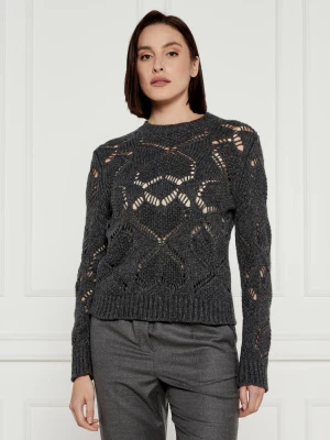 Weekend MaxMara Wełniany sweter | Regular Fit grafitowy
