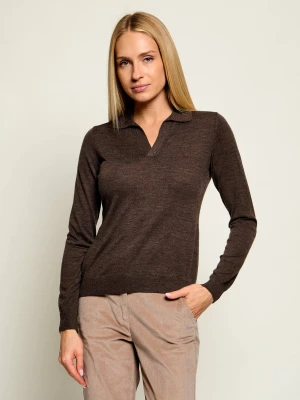Weekend MaxMara Wełniany sweter Wkdcappa | Regular Fit | z dodatkiem kaszmiru brązowy
