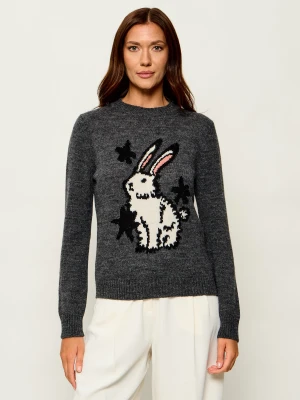 Weekend MaxMara Wełniany sweter Wkdnitra | Regular Fit grafitowy