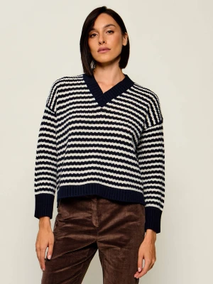 Weekend MaxMara Wełniany sweter Wkdspiga | Relaxed fit granatowy