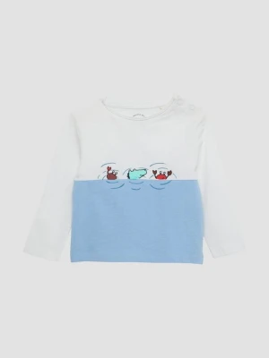 Weiches Baumwoll-Longsleeve mit Frontprint s.Oliver biały