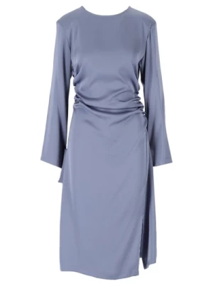 Weili ZHG Satin Periwinkle Midi Dress Weili Zheng