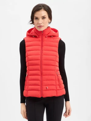 Wellensteyn Damska kamizelka pikowana - Włochy Kaptur Kobiety Sztuczne włókno czerwony jednolity,