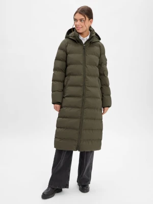 Wellensteyn Damski płaszcz funkcjonalny - Goldmine Extra Long Kobiety zielony jednolity,