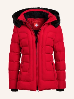 Wellensteyn Kurtka Pikowana Belvitesse Medium Z Odpinanym Sztucznym Futrem rot