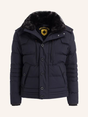 Wellensteyn Kurtka Puchowa Starstream Z Odpinanym Kapturem Wykończona Sztucznym Futrem blau