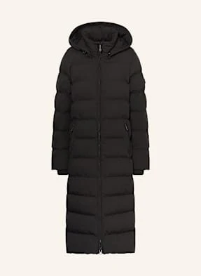 Wellensteyn Płaszcz Pikowany Goldmine Extra Long Z Odpinanym Kapturem schwarz