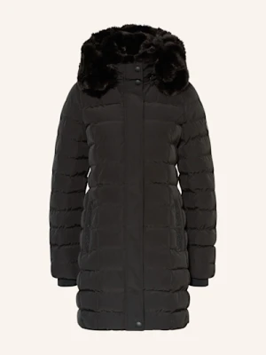 Wellensteyn Płaszcz Pikowany Santorin Long Ze Sztucznym Futrem schwarz