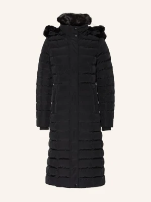 Wellensteyn Płaszcz Pikowany Santorin Super Long Z Odpinanym Sztucznym Futrem schwarz