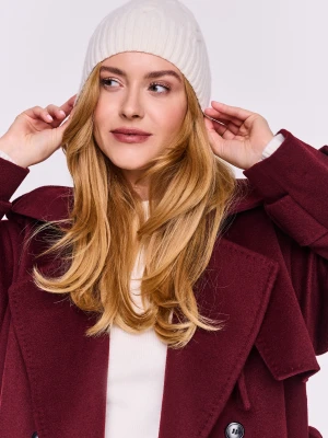 Wełniana kremowa czapka z domieszką kaszmiru TARANKO