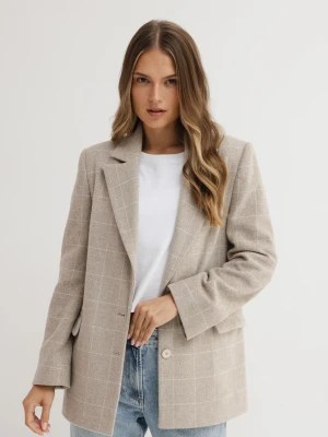 WEŁNIANA MARYNARKA MATYLDA KRATA BEŻOWA M - Flawless